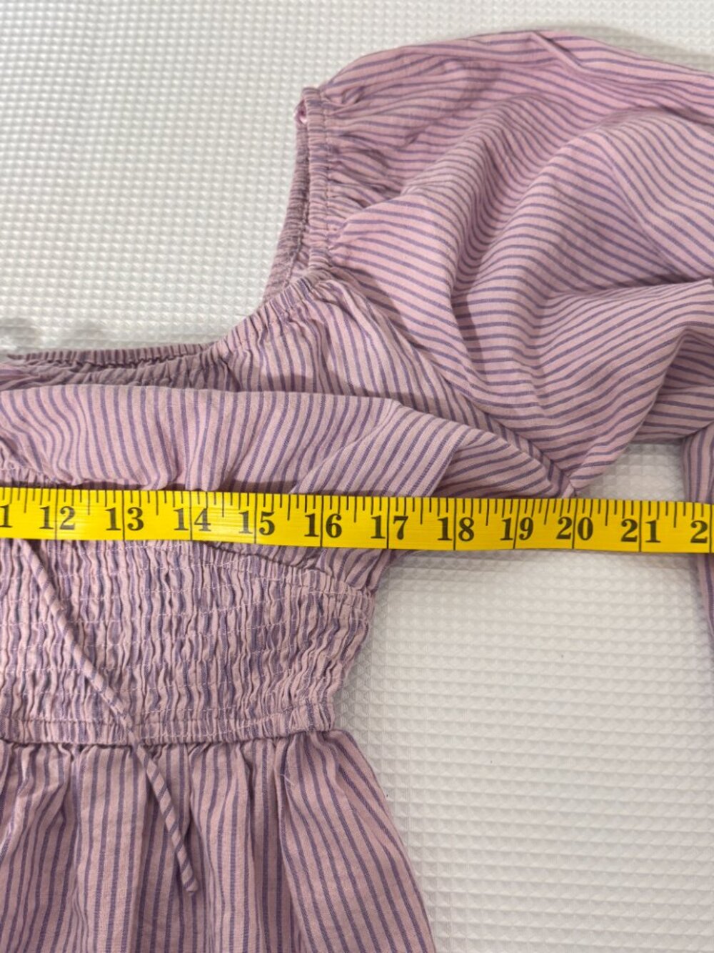 JACQUIE THE LABEL Striped Cropped Peasant Top - Picture 8 of 9